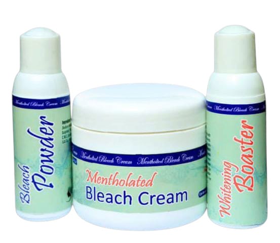 *Mentholated Bleach Cream Set with Bleach Powder & Whitening Booster*